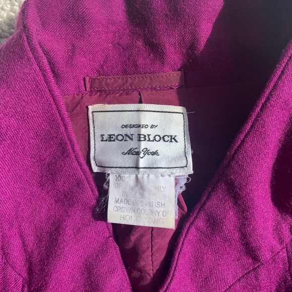 Beautiful magenta blazer by designer leon block - Picture 2 of 4